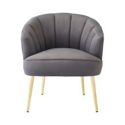 GFW Pettine Velvet Accent Chair in Grey - thumbnail 2