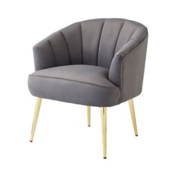 GFW Pettine Velvet Accent Chair in Grey - thumbnail 3