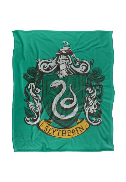 Harry Potter Drawn Slytherin Crest Officially Licensed Silky Touch Super Soft Throw Blanket 152x127 cm in White - image 1
