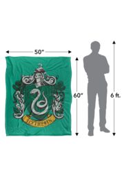 Harry Potter Drawn Slytherin Crest Officially Licensed Silky Touch Super Soft Throw Blanket 152x127 cm in White - thumbnail 5