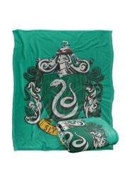Harry Potter Drawn Slytherin Crest Officially Licensed Silky Touch Super Soft Throw Blanket 152x127 cm in White - thumbnail 2