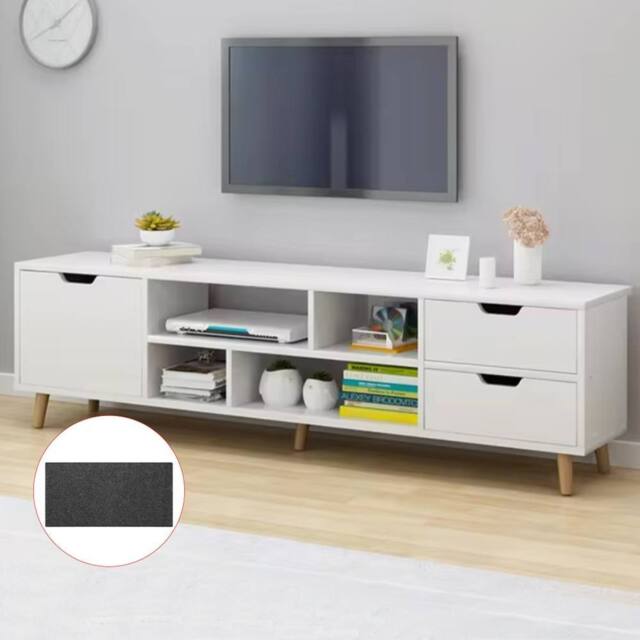 SPETLEK High Gloss TV Stand Cabinet Entertainment Center in White