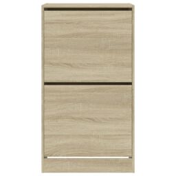 Berkfield Home Shoe Cabinet with 2 Flip-Drawers Sonoma Oak 60x42x108 cm in Brown - Size: 60 x 42 x 108 cm - thumbnail 6