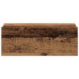 Berkfield Home Floating Nightstand Old Wood 40x32x15 cm Engineered Wood in Brown - Size: 40 x 32 x 15 cm - thumbnail 6