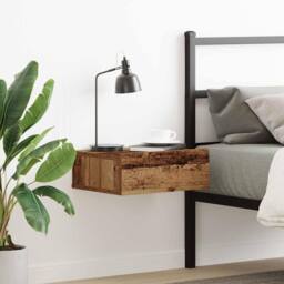Berkfield Home Floating Nightstand Old Wood 40x32x15 cm Engineered Wood in Brown - Size: 40 x 32 x 15 cm - thumbnail 3
