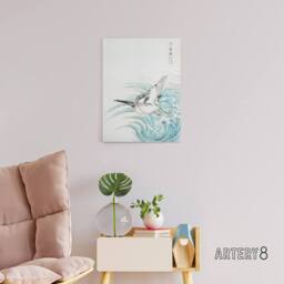 "Artery8 Mongolian Plover Japanese Canvas Wall Art Print Numata Kashu - Size: W18"" x H24""" - thumbnail 3