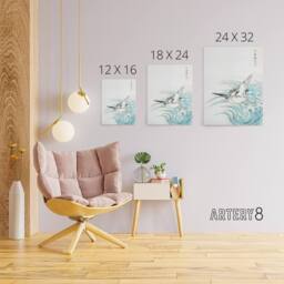 "Artery8 Mongolian Plover Japanese Canvas Wall Art Print Numata Kashu - Size: W18"" x H24""" - thumbnail 4