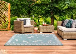 Rugstyle Summer Breeze Outdoor Rug in Aqua - Size: 100 cm x 150 cm