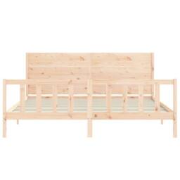 Berkfield Home Beautiful Bed Frame with Headboard 200x200 cm Solid Wood in Light Oak - thumbnail 6