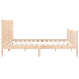 Berkfield Home Beautiful Bed Frame with Headboard 200x200 cm Solid Wood in Light Oak - thumbnail 7