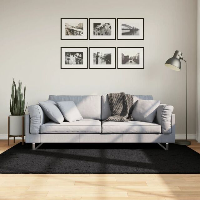 Berkfield Home Rug OVIEDO Short Pile Black 140x200 cm - Size: Medium - image 1