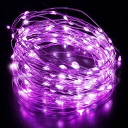 Desiretech LED Battery-Powered Fairy Lights Copper Wire String Lights 2Pack 50LED in Purple