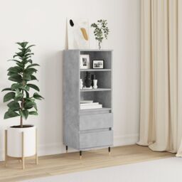 Berkfield Home Highboard Concrete Grey 40x36x110 cm Engineered Wood - Size: 40 x 36 x 110 cm - thumbnail 1