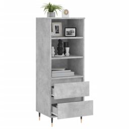 Berkfield Home Highboard Concrete Grey 40x36x110 cm Engineered Wood - Size: 40 x 36 x 110 cm - thumbnail 4