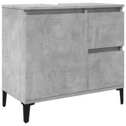 Berkfield Home 3 Piece Bathroom Furniture Set Concrete Grey Engineered Wood - thumbnail 8