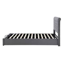 BTM Upholstered bed, functional storage bed, rivet decoration, velvet in Grey - Size: King - thumbnail 8