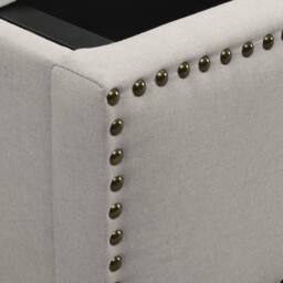 BTM Upholstered bed, functional storage bed, rivet decoration, velvet in Grey - Size: King - thumbnail 5