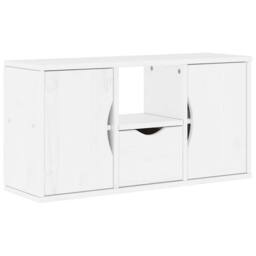 Berkfield Home TV Cabinet with Drawer ODDA White 79x24x40 cm Solid Wood Pine - Size: 79 x 24 x 40 cm