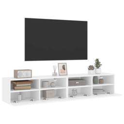Berkfield Home TV Wall Cabinets 2 pcs White 80x30x30 cm Engineered Wood - Size: 80 x 30 x 30 cm - thumbnail 6