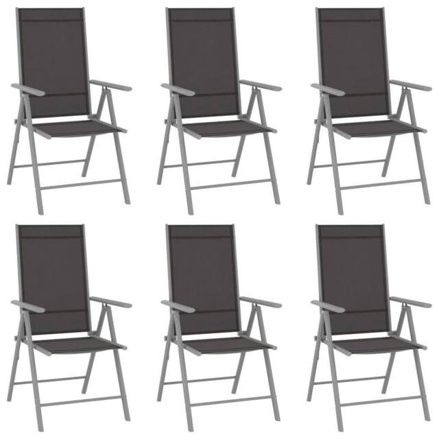 Berkfield Home 7 Piece Garden Dining Set Aluminium Silver & Black - image 1