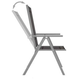 Berkfield Home 7 Piece Garden Dining Set Aluminium Silver & Black - thumbnail 7