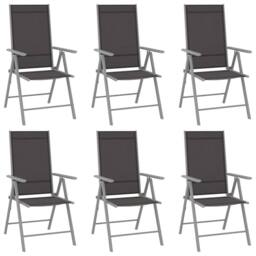 Berkfield Home 7 Piece Garden Dining Set Aluminium Silver & Black - thumbnail 1