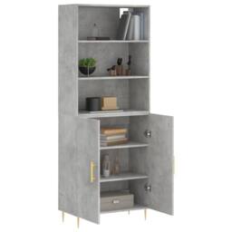 Berkfield Home Highboard Concrete Grey 69.5x34x180 cm Engineered Wood - thumbnail 1