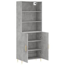 Berkfield Home Highboard Concrete Grey 69.5x34x180 cm Engineered Wood - thumbnail 4
