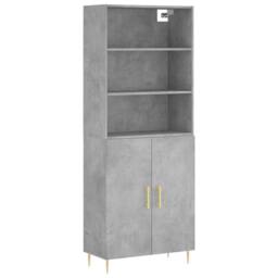 Berkfield Home Highboard Concrete Grey 69.5x34x180 cm Engineered Wood - thumbnail 3