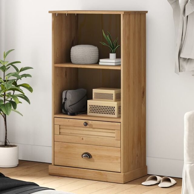 Berkfield Home Bookcase VIGO 60x35x114.5 cm Solid Wood Pine in Brown - image 1