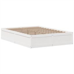 Berkfield Home Bed Frame without Mattress White 140x200 cm Solid Wood Pine - thumbnail 5