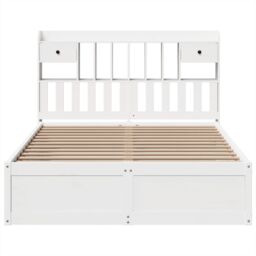 Berkfield Home Bed Frame without Mattress White 140x200 cm Solid Wood Pine - thumbnail 4