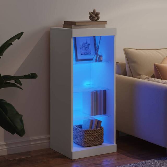 Berkfield Home Sideboard with LED Lights White 41x37x100 cm - Size: 41 x 37 x 100 cm - image 1