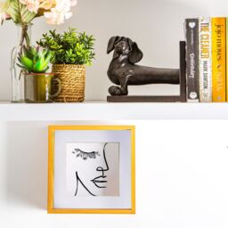 "Nicola Spring 3D Deep Box Photo Frame - 8 x 8"" with 6 x 6"" Mount - Light Wood in White" - thumbnail 5