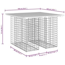 Berkfield Home Garden Bench Gabion Design 100x102x72 cm Solid Wood Pine in Brown - Size: 100 x 102 x 72 cm - thumbnail 8