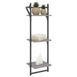 Berkfield Home Beautiful 3-Tier Wall Shelves with Bars 2 pcs Grey Sonoma 30x25x100 cm - Size: 30 x 25 x 100 cm - thumbnail 1