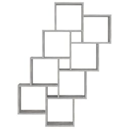 Berkfield Home Wall Cube Shelf Concrete Grey 90x15x119 cm Engineered Wood - Size: 90 x 15 x 119 cm - thumbnail 4