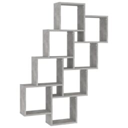Berkfield Home Wall Cube Shelf Concrete Grey 90x15x119 cm Engineered Wood - Size: 90 x 15 x 119 cm - thumbnail 2