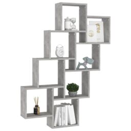 Berkfield Home Wall Cube Shelf Concrete Grey 90x15x119 cm Engineered Wood - Size: 90 x 15 x 119 cm - thumbnail 3