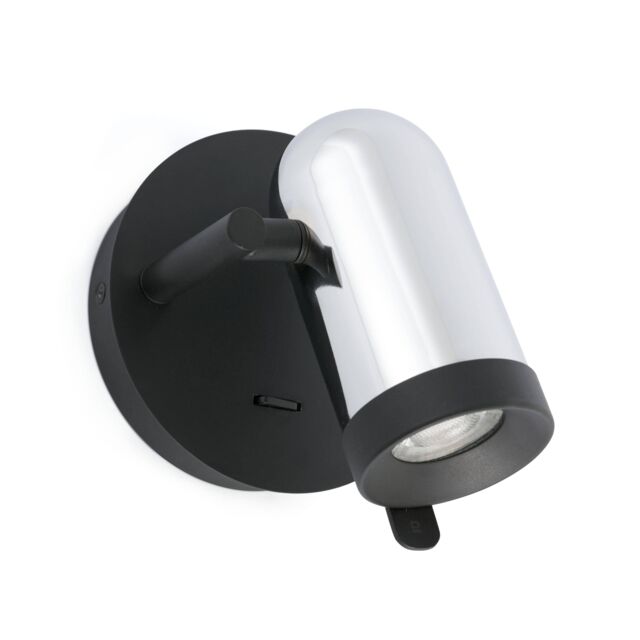 Netlighting Orleans 1 Light Indoor Adjustable Wall Spotlight Chrome Black GU10 in Grey - image 1