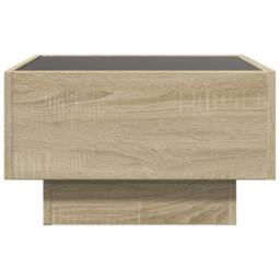 Berkfield Home Decorative Coffee Table with LED Sonoma Oak 50x50x30 cm Engineere in Light Tan - Size: 50 x 50 x 30 cm - thumbnail 6