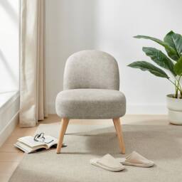 FurnitureboxUK Minnie Fabric Accent Chair in Beige - thumbnail 2