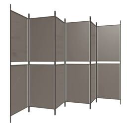 Berkfield Home 6-Panel Room Divider Anthracite 300x220 cm Fabric in Black - thumbnail 4