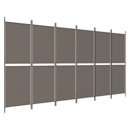 Berkfield Home 6-Panel Room Divider Anthracite 300x220 cm Fabric in Black - thumbnail 2