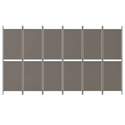 Berkfield Home 6-Panel Room Divider Anthracite 300x220 cm Fabric in Black - thumbnail 3