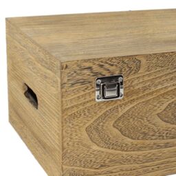 Red Hamper 40cm Oak Effect Wooden Box in Brown - thumbnail 2