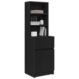 Berkfield Home Bedside Cabinet Black 39x35x125 cm Engineered Wood - Size: 39 x 35 x 125 cm - thumbnail 4