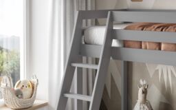 Noomi Nora Solid Wood Triple Bunk Bed in Grey - Size: EU Single - thumbnail 2