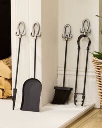 Dibor Traditional 5pc Fireside Freestanding Silver Companion Set - thumbnail 3