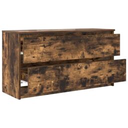 Berkfield Home TV Cabinet Smoked Oak 100x35x54 cm Engineered Wood in Brown - Size: 100 x 35 x 54 cm - thumbnail 5